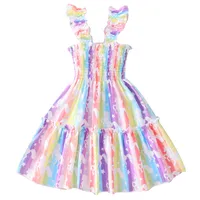 Girl'S Princess Rainbow Butterfly Leopard Polyester Girls Dresses main image 5