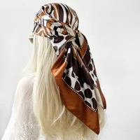 Women's Hip-Hop Vacation Leopard Satin Printing Bandanas sku image 1