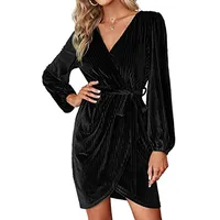 Women's Adults A- Line Skirt Princess Wind Fresh And Sweet V Neck Pullovers Belt Long Sleeve Solid Color Knee-Length Party Street main image 2