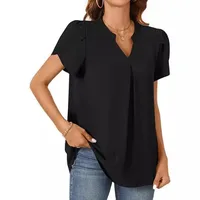 Women's Pullovers Three-Quarter Sleeve Blouses Casual Style Japanese And Korean Leisure Solid Color main image 1
