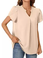 Women's Pullovers Three-Quarter Sleeve Blouses Casual Style Japanese And Korean Leisure Solid Color sku image 20