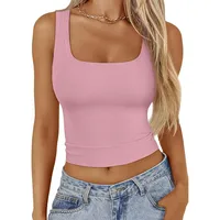 Women's Adults T-shirt Camisole Sleeveless Tank Tops European And American Wind Streetwear Solid Color sku image 18
