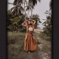 2025 Spring And Summer Vintage Style 3D Effect Cotton And Linen Spandex Polyester Midi Dress Skirts main image 4
