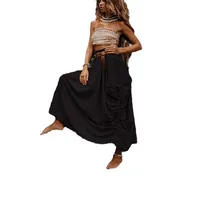 2025 Spring And Summer Vintage Style 3D Effect Cotton And Linen Spandex Polyester Midi Dress Skirts main image 3