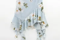 Women's Strap Dress Elegant Strap Sleeveless Leaf Flower Asymmetrical Dress Holiday Travel Beach main image 6