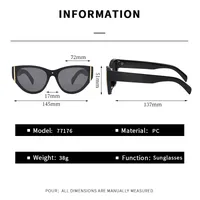 Streetwear Affordable Luxury Style Advanced Sense Solid Color Pc Cat Eye Full Frame Glasses main image 2