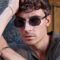 Streetwear Geometric Pc UV400 Protection Polygon Frameless Glasses main image 1