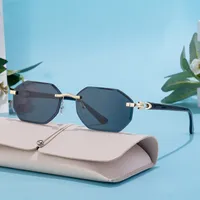 Streetwear Geometric Pc UV400 Protection Polygon Frameless Glasses main image 2