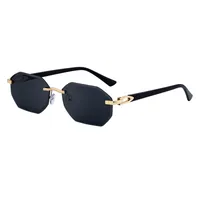 Streetwear Geometric Pc UV400 Protection Polygon Frameless Glasses main image 4