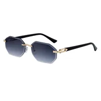 Streetwear Geometric Pc UV400 Protection Polygon Frameless Glasses main image 5