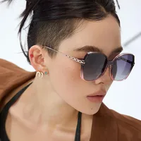 Vacation Simple Style Round Ac Gradient Tinted Lenses Special-Shaped Mirror Full Frame Glasses main image 1