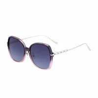 Vacation Simple Style Round Ac Gradient Tinted Lenses Special-Shaped Mirror Full Frame Glasses sku image 5