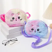 Girl'S Plush Gradient Color Cute Oval Zipper Shoulder Bag main image 2