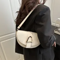 Women's Medium Pu Leather Solid Color Streetwear Sewing Thread Square Flip Cover Shoulder Bag main image 1