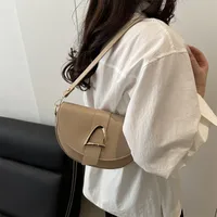 Women's Medium Pu Leather Solid Color Streetwear Sewing Thread Square Flip Cover Shoulder Bag main image 2