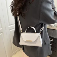 Women's Small Pu Leather Solid Color Streetwear Sewing Thread Square Flip Cover Shoulder Bag main image 1