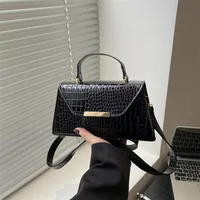 Women's Small Pu Leather Solid Color Streetwear Sewing Thread Square Flip Cover Shoulder Bag sku image 1