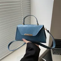 Women's Small Pu Leather Solid Color Streetwear Sewing Thread Square Flip Cover Shoulder Bag sku image 3