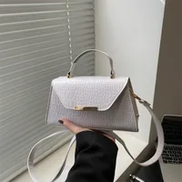 Women's Small Pu Leather Solid Color Streetwear Sewing Thread Square Flip Cover Shoulder Bag sku image 2