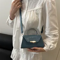 Women's Small Pu Leather Solid Color Streetwear Sewing Thread Square Flip Cover Shoulder Bag main image 5