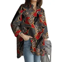 Women's Cardigan Shirt Long Sleeve Blouses Temperament Commuter Urban Style Printing main image 2