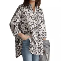 Women's Cardigan Shirt Long Sleeve Blouses Temperament Commuter Urban Style Printing main image 5