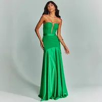 Women's Hip Skirt Temperament Commuter British Style Strapless Deep V Strap Sleeveless Solid Color Maxi Long Dress Banquet Travel Daily main image 4