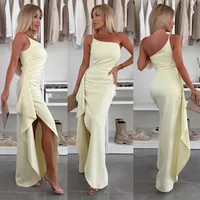 Women's Sheath Dress Temperament Commuter British Style Oblique Collar Solid Color Sleeveless Solid Color Maxi Long Dress Office Daily Date main image 3