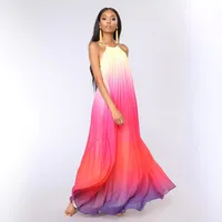 Women's Swing Dress Temperament Commuter British Style Neck Style Halter Neck Sleeveless Solid Color Maxi Long Dress Office Daily Date main image 3
