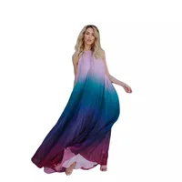 Women's Swing Dress Temperament Commuter British Style Neck Style Halter Neck Sleeveless Solid Color Maxi Long Dress Office Daily Date main image 5
