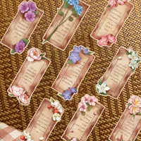 1 Set Slogan Flower School Graduation Paper Retro Pastoral Bookmark main image 4