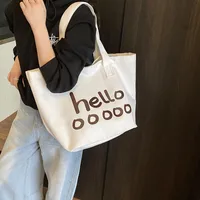 Women's Large Canvas Vocabulary Words/Name Preppy Style Streetwear Square Open Tote Bag main image 2