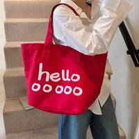 Women's Large Canvas Vocabulary Words/Name Preppy Style Streetwear Square Open Tote Bag main image 4