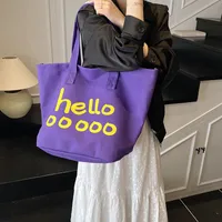Women's Large Canvas Vocabulary Words/Name Preppy Style Streetwear Square Open Tote Bag main image 5