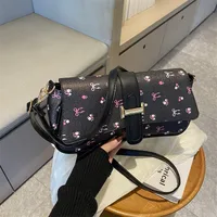 Women's Large PU Monogram Elegant Streetwear Sewing Thread Square Flip Cover Underarm Bag main image 4