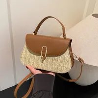 Women's Small PU Color Block Elegant Streetwear Sewing Thread Square Flip Cover Shoulder Bag main image 1