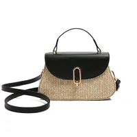 Women's Small PU Color Block Elegant Streetwear Sewing Thread Square Flip Cover Shoulder Bag main image 2
