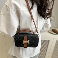 Women's Small PU Monogram Streetwear Sewing Thread Square Flip Cover Square Bag main image 1