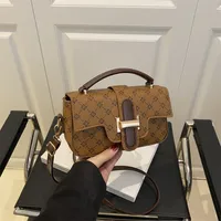Women's Small PU Monogram Streetwear Sewing Thread Square Flip Cover Square Bag main image 2