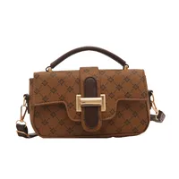 Women's Small PU Monogram Streetwear Sewing Thread Square Flip Cover Square Bag main image 3