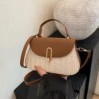 Women's Small PU Color Block Elegant Streetwear Sewing Thread Square Flip Cover Shoulder Bag main image 4