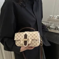 Women's Small PU Monogram Streetwear Sewing Thread Square Flip Cover Square Bag main image 4