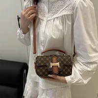 Women's Small PU Monogram Streetwear Sewing Thread Square Flip Cover Square Bag main image 5