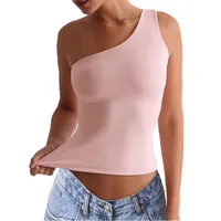 Women's T-shirt One Shoulder T-Shirts Casual Solid Color main image 5