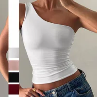 Women's T-shirt One Shoulder T-Shirts Casual Solid Color main image 1