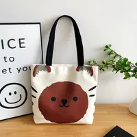 Women's Large Canvas Dog Cat Cute Sewing Thread Square Zipper Canvas Bag main image 2