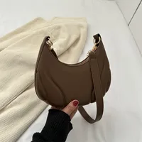 Women's Pu Leather Solid Color Streetwear Sewing Thread Dumpling Shape Zipper Shoulder Bag sku image 5