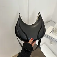 Women's Pu Leather Solid Color Streetwear Sewing Thread Dumpling Shape Zipper Shoulder Bag main image 5