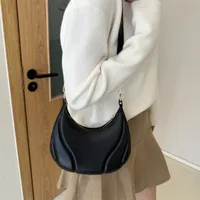 Women's Pu Leather Solid Color Streetwear Sewing Thread Dumpling Shape Zipper Shoulder Bag main image 6