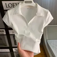 Women's T-shirt Short Sleeve T-Shirts Casual Solid Color main image 2